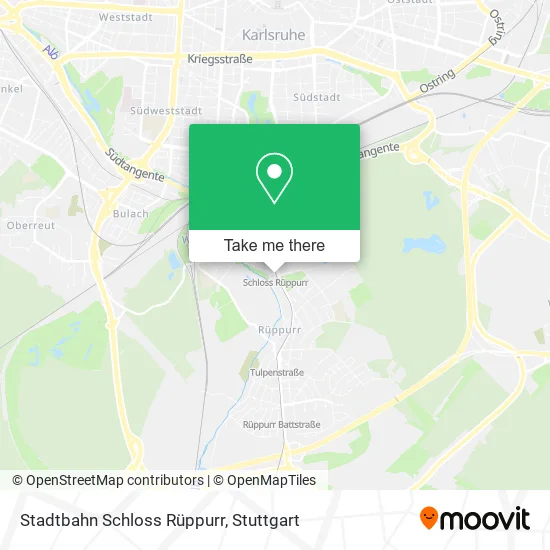 Карта Stadtbahn Schloss Rüppurr