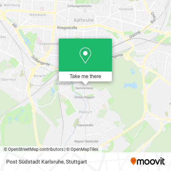 Post Südstadt Karlsruhe map