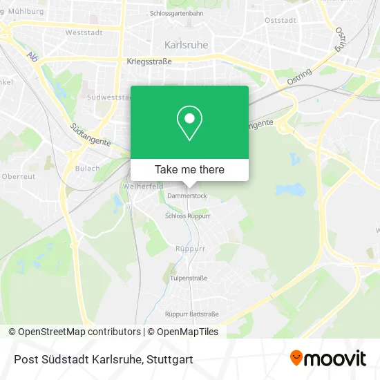 Карта Post Südstadt Karlsruhe