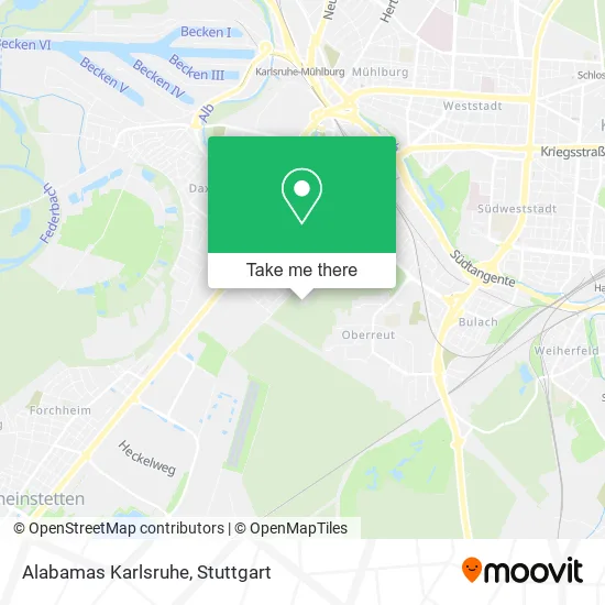 Карта Alabamas Karlsruhe