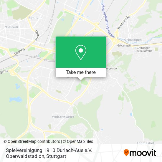 Spielvereinigung 1910 Durlach-Aue e.V. Oberwaldstadion map