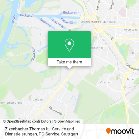 Карта Zizenbacher Thomas It - Service und Dienstleistungen, PC-Service