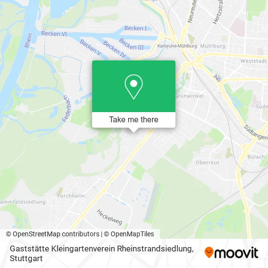 Карта Gaststätte Kleingartenverein Rheinstrandsiedlung