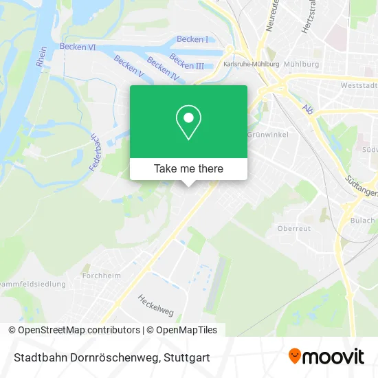 Карта Stadtbahn Dornröschenweg