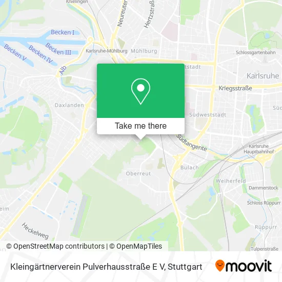 Карта Kleingärtnerverein Pulverhausstraße E V