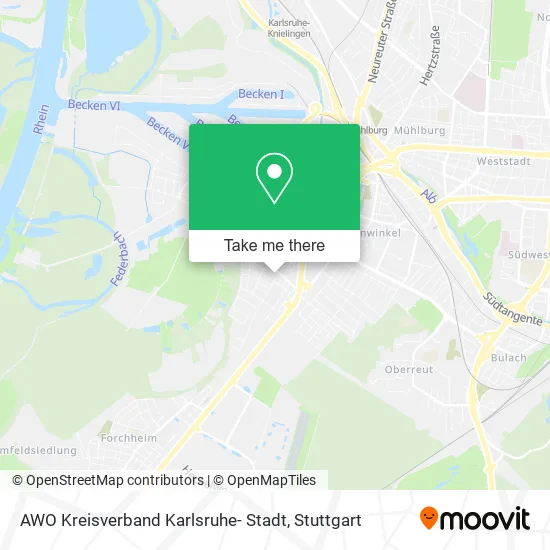 Карта AWO Kreisverband Karlsruhe- Stadt
