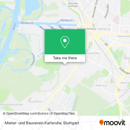 Карта Mieter- und Bauverein Karlsruhe