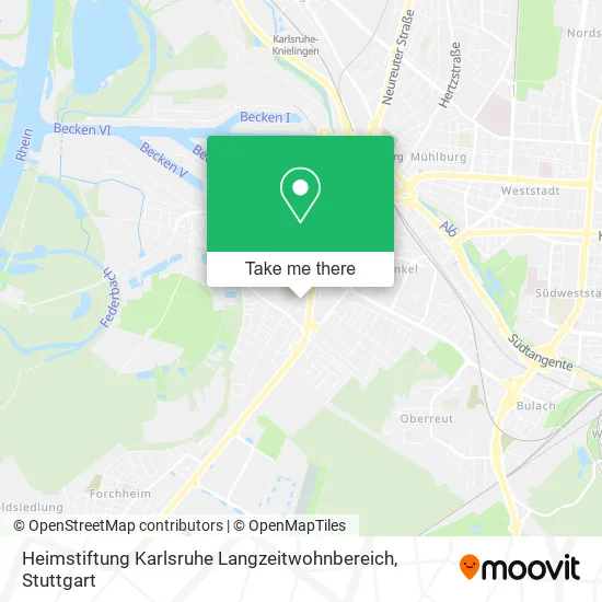 Карта Heimstiftung Karlsruhe Langzeitwohnbereich