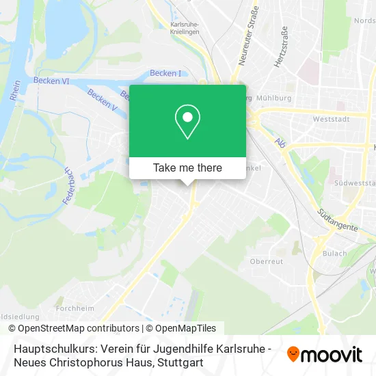 Карта Hauptschulkurs: Verein für Jugendhilfe Karlsruhe - Neues Christophorus Haus