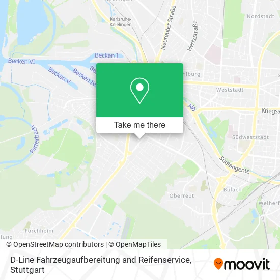 Карта D-Line Fahrzeugaufbereitung and Reifenservice