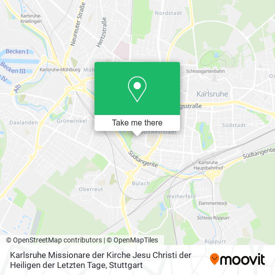 Карта Karlsruhe Missionare der Kirche Jesu Christi der Heiligen der Letzten Tage