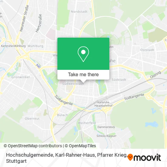 Карта Hochschulgemeinde, Karl-Rahner-Haus, Pfarrer Krieg