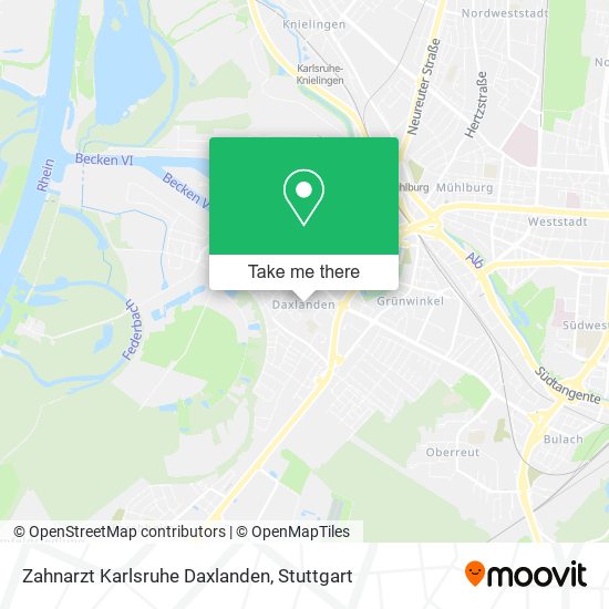 Карта Zahnarzt Karlsruhe Daxlanden