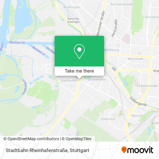 Карта Stadtbahn Rheinhafenstraße