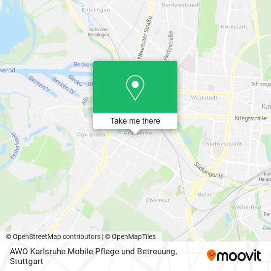 Карта AWO Karlsruhe Mobile Pflege und Betreuung