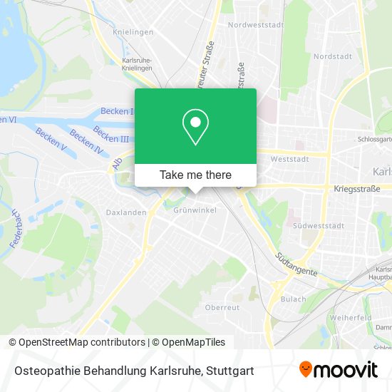 Карта Osteopathie Behandlung Karlsruhe