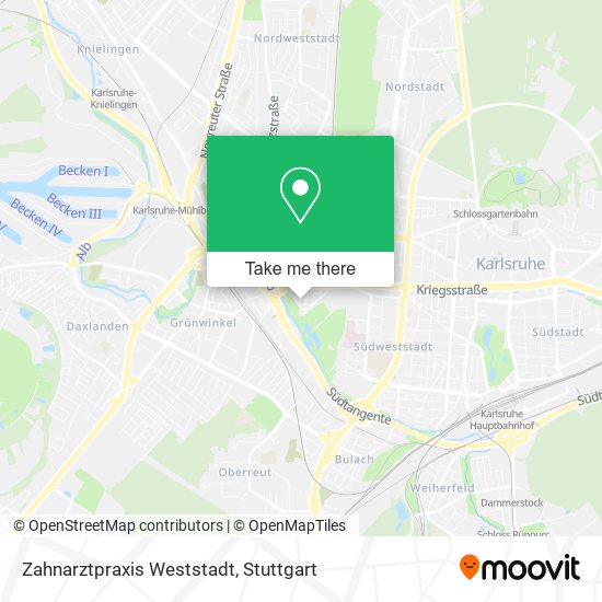 Zahnarztpraxis Weststadt map