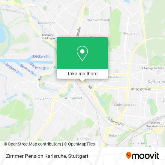 Zimmer Pension Karlsruhe map