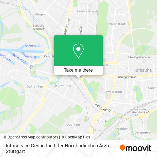 Infoservice Gesundheit der Nordbadischen Ärzte map