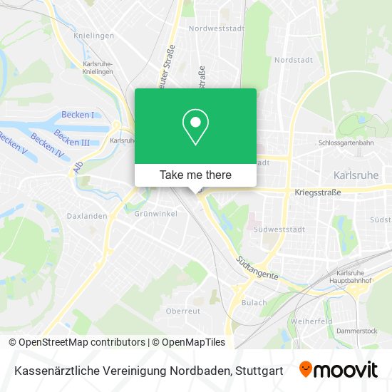 Карта Kassenärztliche Vereinigung Nordbaden