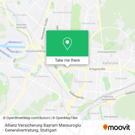 Карта Allianz Versicherung Bayram Mansuroglu Generalvertretung