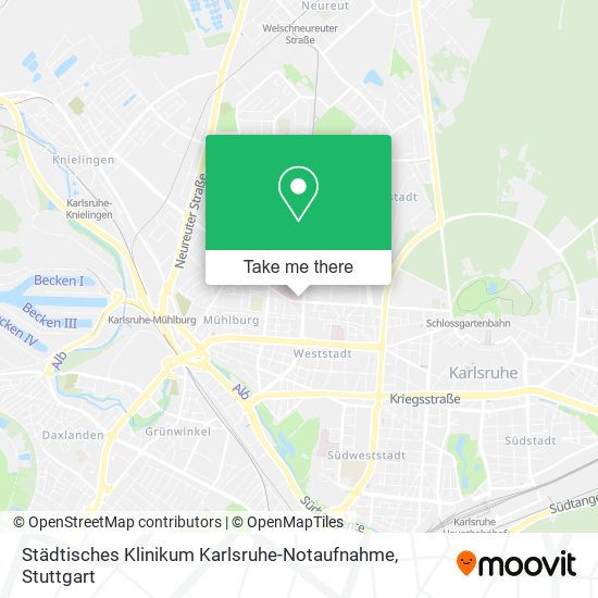 Карта Städtisches Klinikum Karlsruhe-Notaufnahme