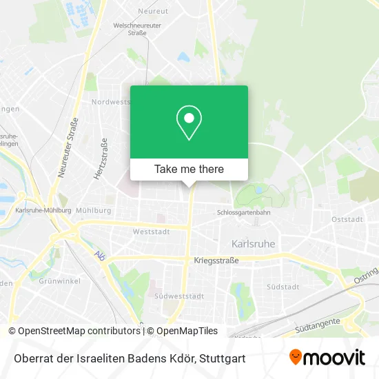 Карта Oberrat der Israeliten Badens Kdör