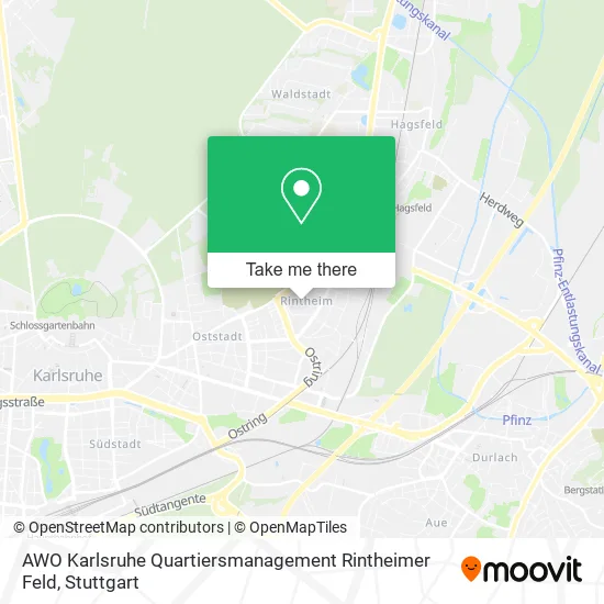 Карта AWO Karlsruhe Quartiersmanagement Rintheimer Feld