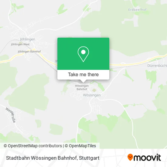Карта Stadtbahn Wössingen Bahnhof