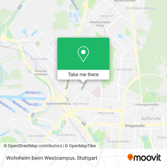 Карта Wohnheim beim Westcampus