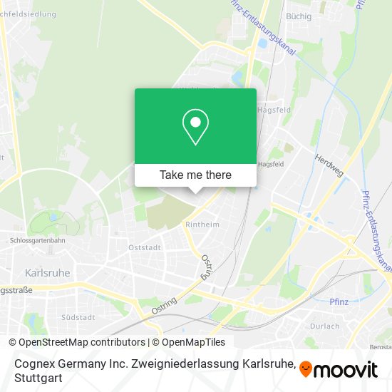 Карта Cognex Germany Inc. Zweigniederlassung Karlsruhe