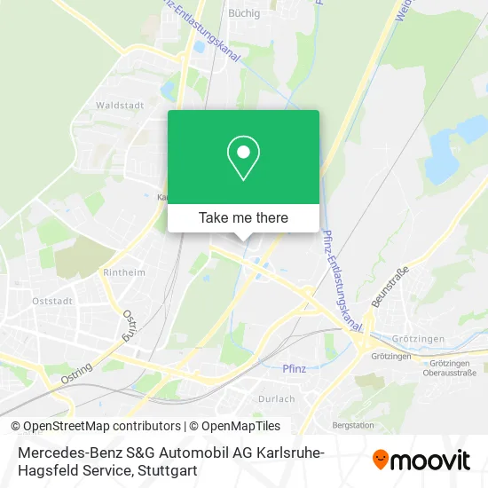 Карта Mercedes-Benz S&G Automobil AG Karlsruhe-Hagsfeld Service