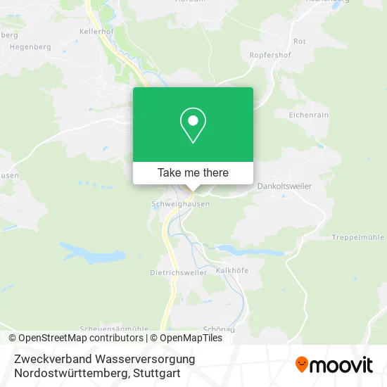 Карта Zweckverband Wasserversorgung Nordostwürttemberg