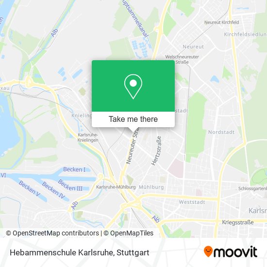 Hebammenschule Karlsruhe map