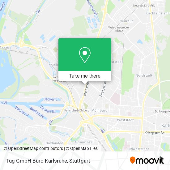 Карта Tüg GmbH Büro Karlsruhe