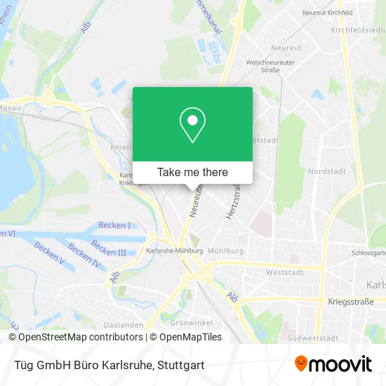 Карта Tüg GmbH Büro Karlsruhe