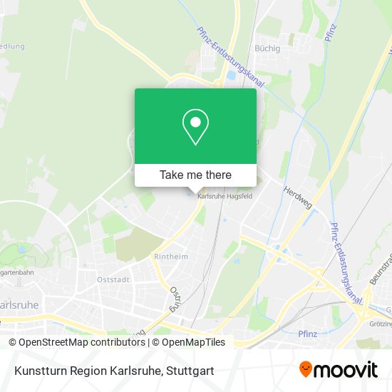 Kunstturn Region Karlsruhe map