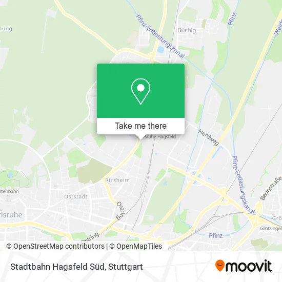 Карта Stadtbahn Hagsfeld Süd