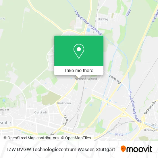 Карта TZW DVGW Technologiezentrum Wasser