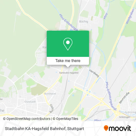 Карта Stadtbahn KA-Hagsfeld Bahnhof