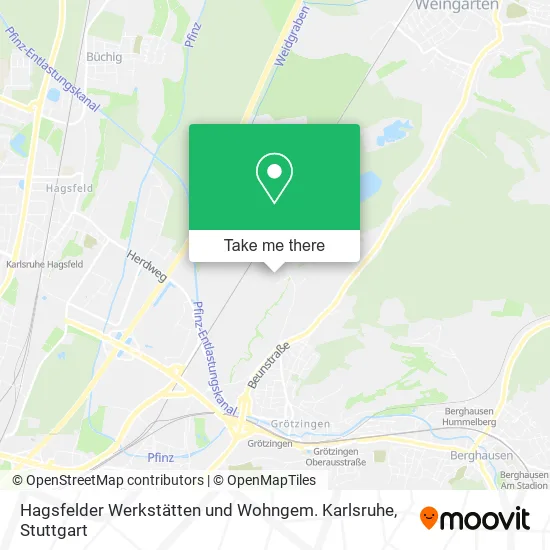 Карта Hagsfelder Werkstätten und Wohngem. Karlsruhe