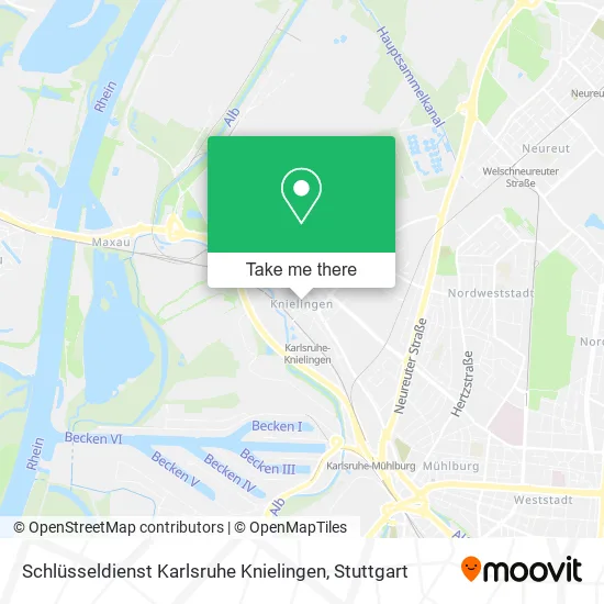 Карта Schlüsseldienst Karlsruhe Knielingen