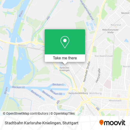 Карта Stadtbahn Karlsruhe-Knielingen