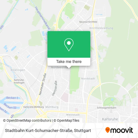 Карта Stadtbahn Kurt-Schumacher-Straße