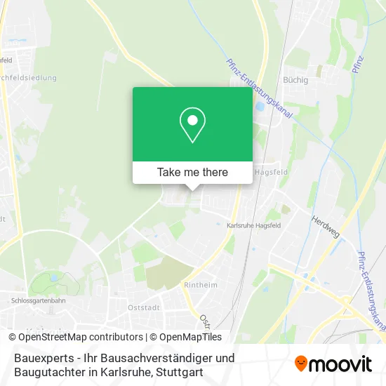 Карта Bauexperts - Ihr Bausachverständiger und Baugutachter in Karlsruhe