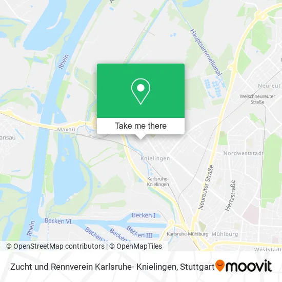 Карта Zucht und Rennverein Karlsruhe- Knielingen