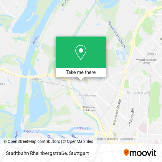 Карта Stadtbahn Rheinbergstraße