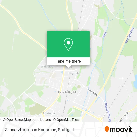 Карта Zahnarztpraxis in Karlsruhe