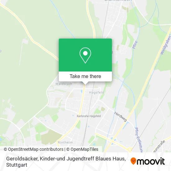 Карта Geroldsäcker, Kinder-und Jugendtreff Blaues Haus