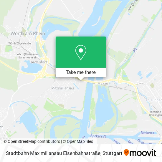 Карта Stadtbahn Maximiliansau Eisenbahnstraße